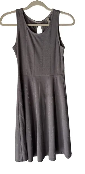 Gilli Dress‎ Womens Medium Gray Sleeveless Fit and Flare Keyhole Back Made USA thumbnail 1