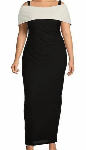 Marina Off The Shoulder Ruched Waist Gown Womens Size 4 thumbnail 1