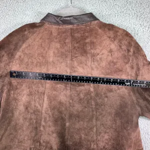 VTG Terry Lewis Leather‎ Suede Jacket Women L Button Front Relaxed Chore Classic thumbnail 10
