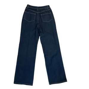 NWT White Fox Serenity Mid / High Rise Lace Up Wide Leg Dark Wash Denim XS Y2K thumbnail 2