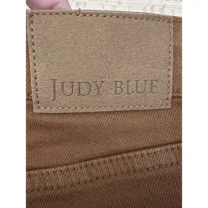 Judy Blue Jeans Womens‎ 13/31 Brown Garment Dyed Wide Leg Crop High Waist #J13-7 thumbnail 6