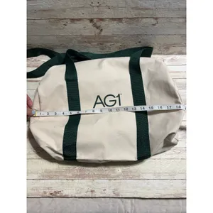 AG1 Athletic Greens Duffle Bag Cream Canvas Gray thumbnail 4