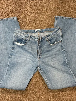 Zara Hand-Painted 8 Ball Flare Jeans Size 12 thumbnail 5