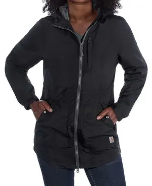 Carhartt Rain Defender Relaxed Fit Lightweight Coat Size XL (16-18) in Black thumbnail 1