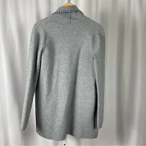 Magaschoni Medium Open Heavy Knit Cardigan Jacket Blazer Chunky Pocket Office thumbnail 2
