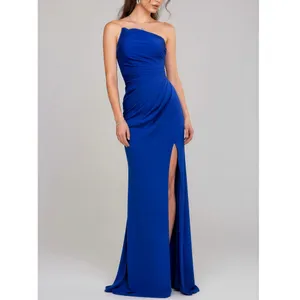 JOVANI Asymmetric Strapless Neck Gown 26166, Royal Blue, 4 (US) thumbnail 4