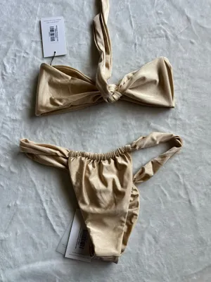 Outcast Clothing Porto Bandeau Top & Porto Bikini Bottoms Gold Shimmer thumbnail 10
