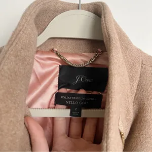 J Crew • Stadium Cloth Cocoon coat tan wool Nello Gori Heather Sandstone zip thumbnail 7