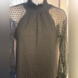 Nina Leonard‎ Black Dress with Sheer Long Sleeves thumbnail 3