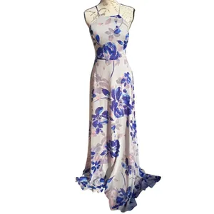 Lulus All I Need Floral Print Lace-Up Maxi‎ Dress in Grey Small thumbnail 4