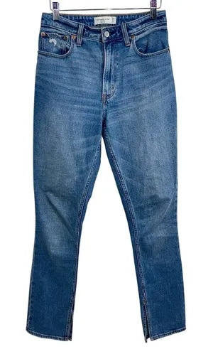 Abercrombie & Fitch Curve Love The Skinny High Rise Blue Denim Jeans Size 26 2 R thumbnail 1