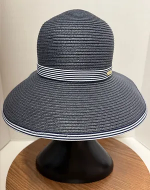 Lands’ End Women’s Facesaver Navy Sunhat READ Description !!! thumbnail 1