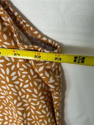 Ava & Viv 2X Sleeveless Orange with White floral Print Smock Dress with pockets thumbnail 6