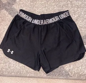 Under Armour Women's Black Athletic Shorts with Branded Waistband thumbnail 1