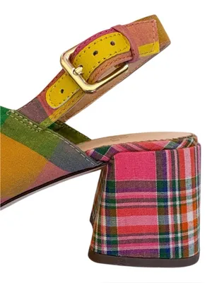 Like New J. Crew Twisted Knot Penny Sandals Plaid Size 5 thumbnail 5