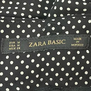 Zara Black/ White Polkadot Wide Leg Pants Size M thumbnail 8