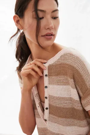 Anthropologie Saturday Sunday Jaden warm knit striped romper thumbnail 3