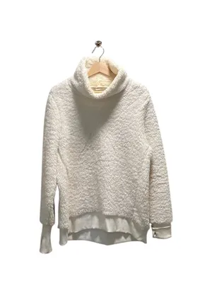 Athleta Nirvana Sherpa Funnel Neck Sweatshirt Cream Size L Athleisure Neutral thumbnail 2