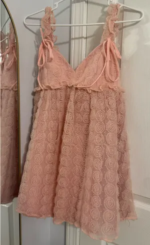Lulus pink babydoll mini dress tulle thumbnail 1