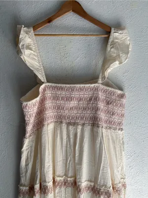 Madewell Embroidered Lucie Midi Dress 3X Off White Cotton Cottagecore thumbnail 7