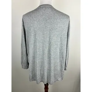 REPEAT Easy Knit Gray Cotton Viscose‎ Crewneck Relaxed Sweater Size 38 S thumbnail 3