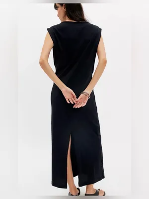 Free People free est NWT drift street cotton Jersey maxi dress $60 black thumbnail 3