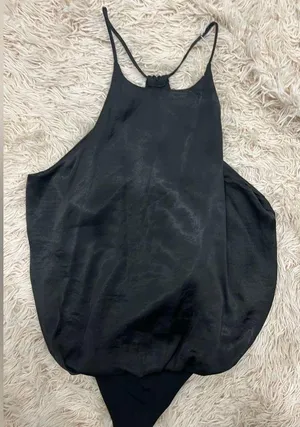 Zara Black‎ Satin Bodysuit thumbnail 1