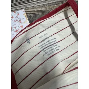 FREE PEOPLE Movement Red And Cream Stripe High Neck Tank Top M/L thumbnail 4