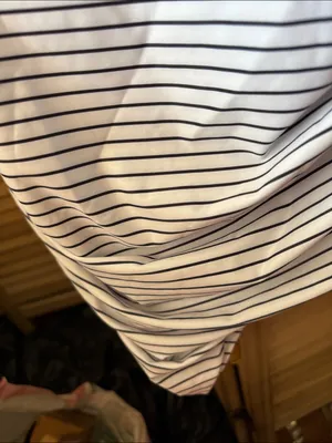 Striped Scoop Neck Swimsuit- White with Thin Black Stripes 2XL NWOT thumbnail 2