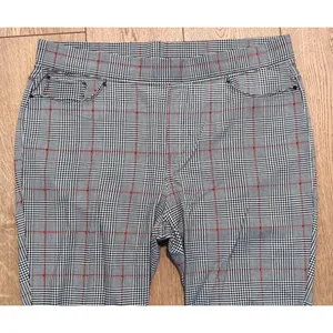 Seven7 Womens Plus XXL 2X Plaid Leggings Pull On Pants Red Black White thumbnail 2