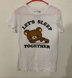 White Graphic Tee Brown Size M thumbnail 1
