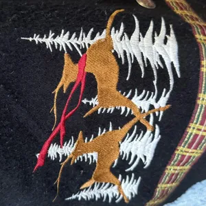 Vintage‎ Embroidered Holiday felt Vest L Grandma Core thumbnail 6