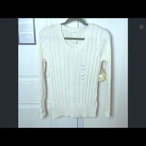 High Sierra cable knit cream light weight sweater M thumbnail 10