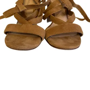 Antonio Melani Cognac Suede Lace Up Block Heeled Sandals‎ 6.5 thumbnail 8