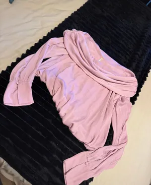 free people off the shoulder purple long sleeve top thumbnail 2