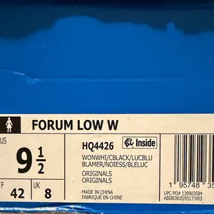 Adidas Women's Forum Low classic Sneakers‎ women's size 9.5 cream black blue thumbnail 5