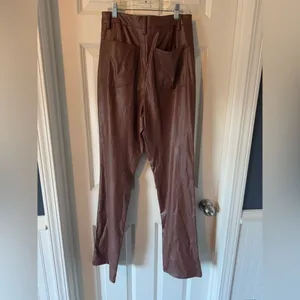Danielle Bernstein WeWoreWhat Croc Ankle Flare Brown‎ FauxLeather Pant Size27/4 thumbnail 8
