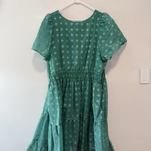 Anthropologie Green Floral Jacquard Somerset‎ Maxi Dress Size 3X thumbnail 7