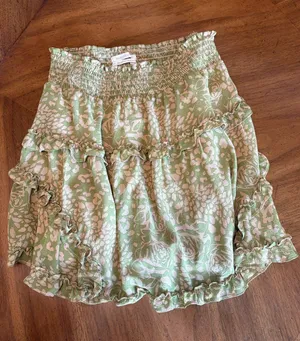 Urban Outfitters Green and Tan Lined Mini Skirt thumbnail 1
