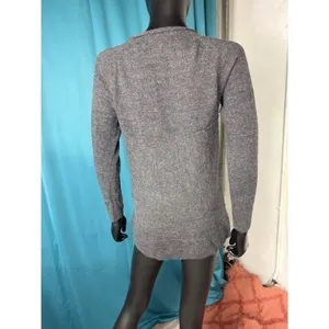 Ellen‎ Tracy Extra Fine Merino Wool Buckle Front Cardigan Gray Small thumbnail 3