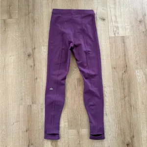 Alo Yoga Airlift Suit Up Stirrup Leggings in a gorgeous plum purple shade thumbnail 4