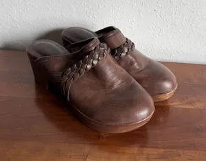 B.O.C Brown Journi Braided Heeled Close Toed Clogs Womens 6 Cottagecore thumbnail 1