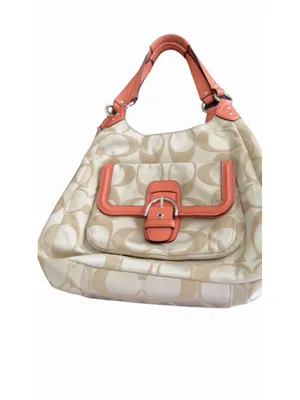 Coach Campbell Signature Hobo Bag - Light Khaki/Coral thumbnail 4
