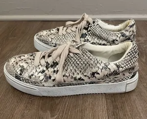 All Saints Trish Sneakers Python Snake Size 9 Animal Print Lace Up Shoes thumbnail 1
