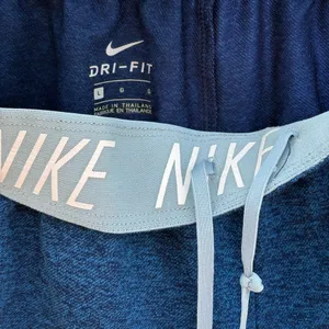 Nike Women's Heathered Blue Pull on Drawstring Dry-Fit Active Shorts thumbnail 4