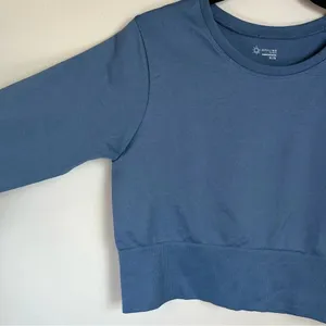 Offline by Aerie Seamless Cropped Top Blue Long Sleeve Stretch Athletic Yoga XL thumbnail 4