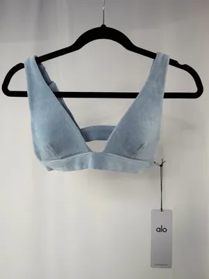 NWT ALO‎ Yoga Micro Corduroy Dreamer Bra in Celestial Blue Size XS thumbnail 4