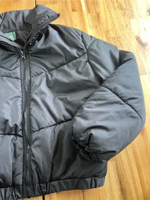 Wild Fable Black Cropped Puffer Jacket XS Bubble Coat thumbnail 3