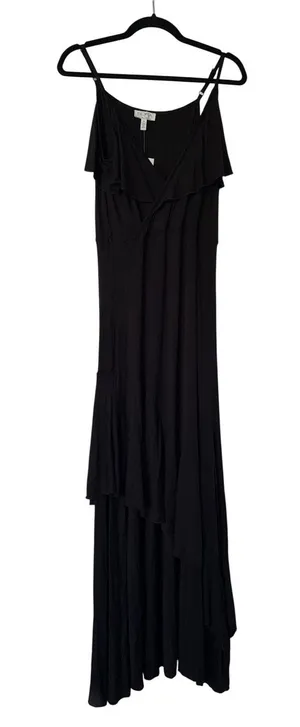 Sofia Jeans by Sofia‎ Vergara Black Ruffle Maxi Dress V-Neck Strap M NEW thumbnail 1