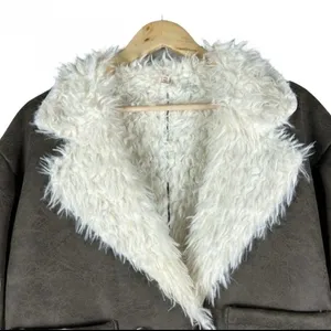 Raga Faux Shearling Jacket Womens M‎ Brown White Boho Shaggy Retro Hippie 70s thumbnail 4